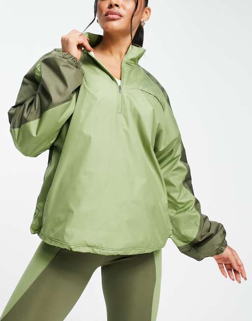 Nike Running Air Dri-FIT 1/4 zip top in khaki