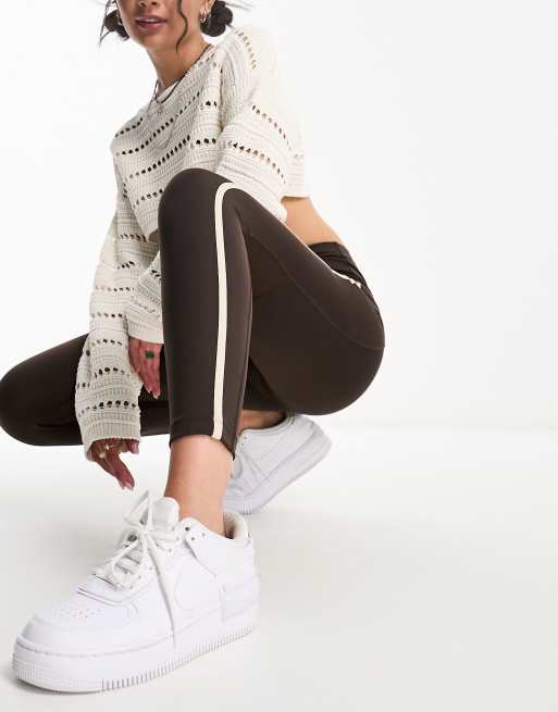 Nike Running - Air Fast Dri-FIT - Leggings marroni a 7/8 a vita medio alta, 4 di 4