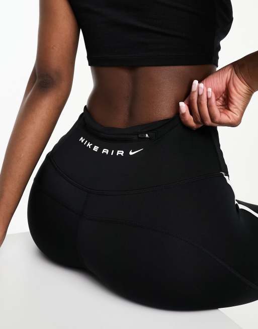 Nike Air Running Leggings With Mesh Panels In Black, ASOS