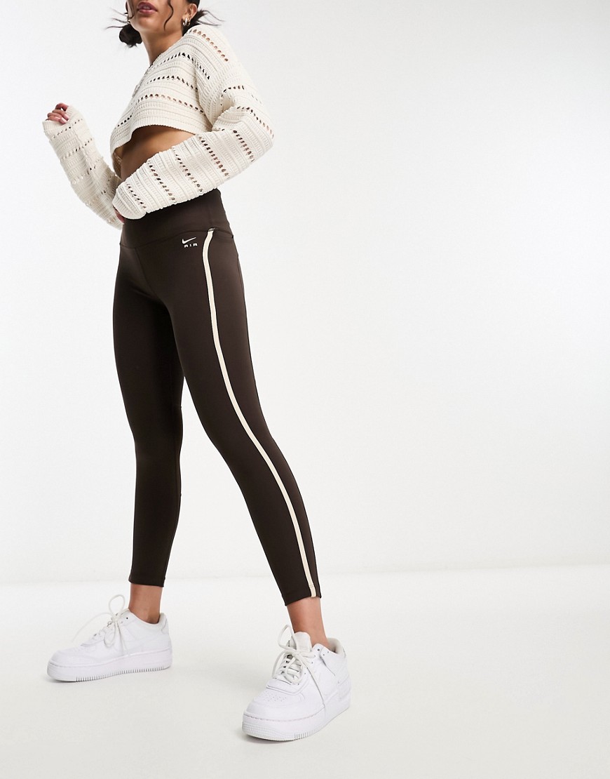 Nike Running Air Fast Dri-FIT mid rise 7/8 leggings in brown