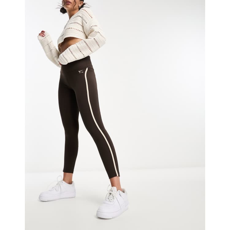 Nike Running Air Fast Dri-FIT mid rise 7/8 leggings in brown