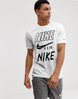 Nike Running Air logo t-shirt in white 