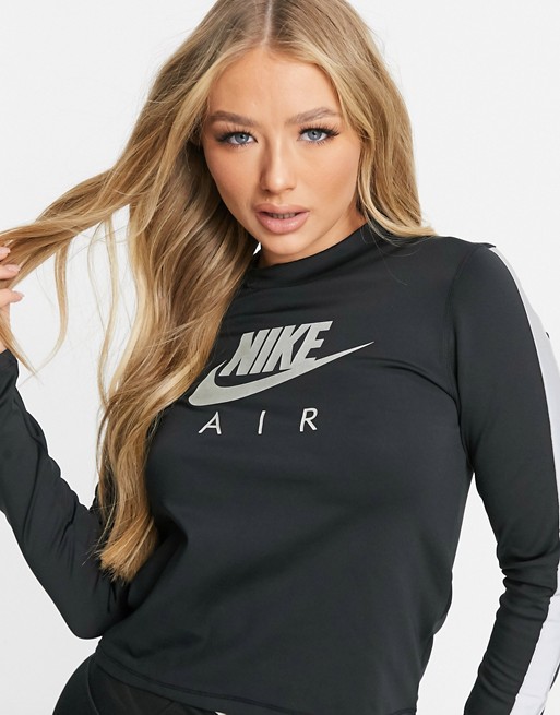Nike Running Air long sleeve top in black