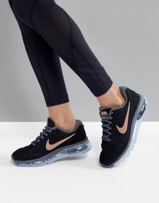 black and rose gold nike sneakers