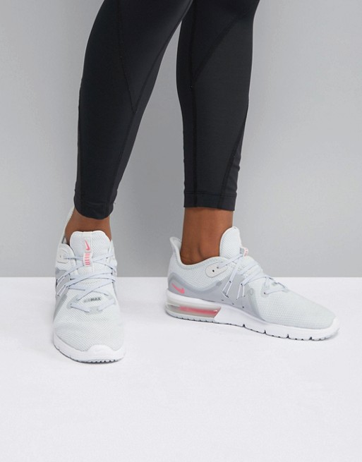 Nike Running – Air Max Sequent – Sneaker in Grau und Rosa