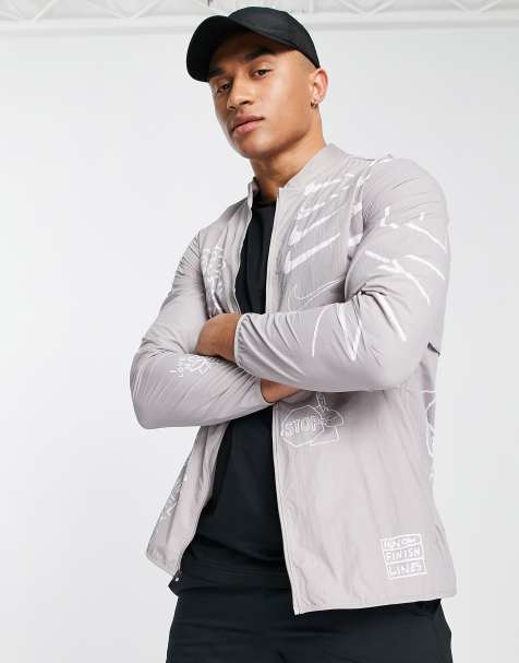 Nike Running A.I.R. Nathan Bell printed full-zip woven jacket in gray - view 1