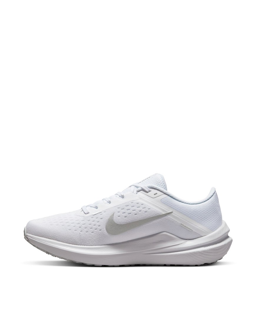 Nike Running Air Winflo 10 trainers in white and silver