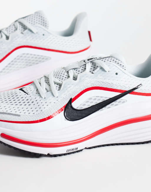 Nike Running Air Winflo 12 sneakers i vitt och rött, 4 av 5