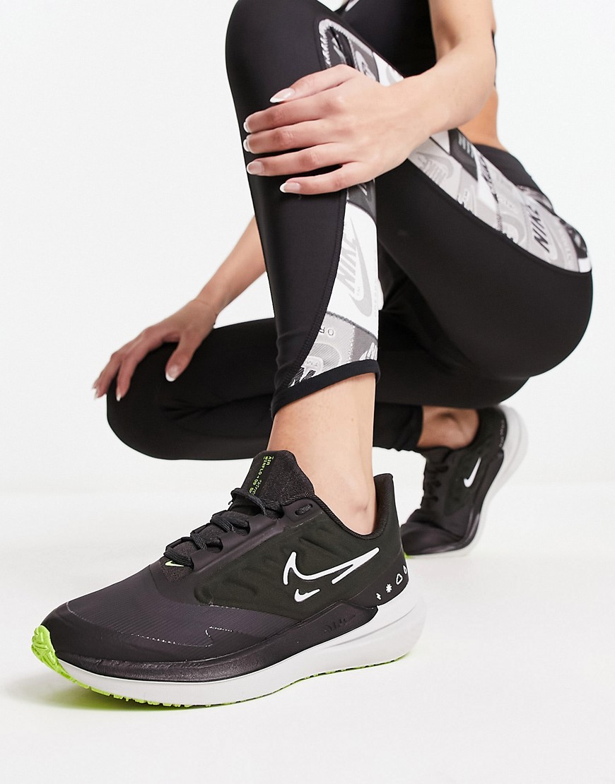 Nike Running Air Winflo 9 Shield trainers inblack