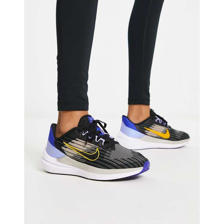 Nike Running Air Winflo 9 sneakers in black | ASOS