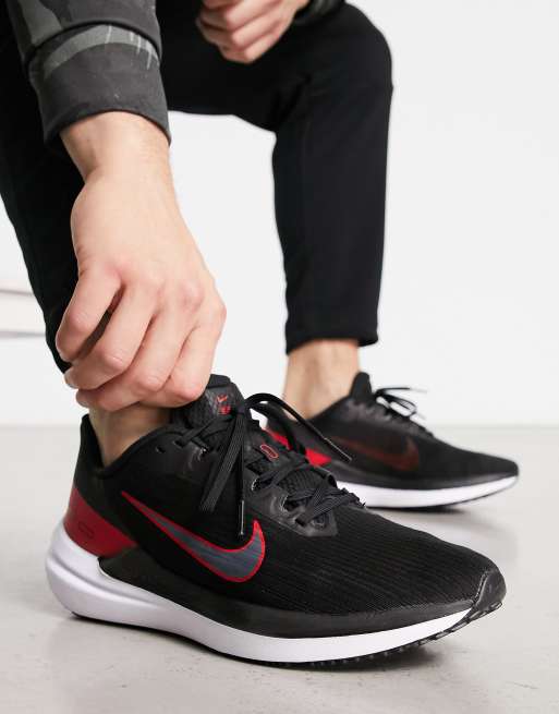 Nike Running Air Winflo 9 sneakers in black | ASOS