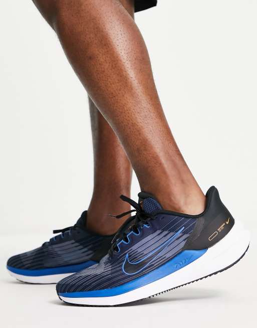 Nike Running Air Winflo 9 trainers in dark navy and blue | ASOS