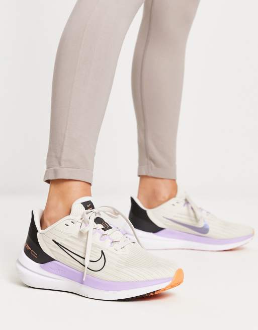 Nike Running Air Winflo 9 trainers in stone | ASOS