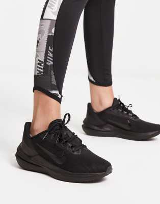 Nike Running Air Winflo 9 trainers in triple black | ASOS