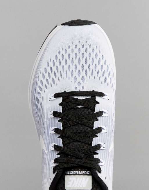 Nike air zoom clearance pegasus 34 black white