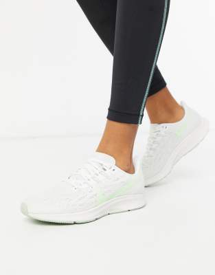nike running air zoom pegasus 36 in green and white