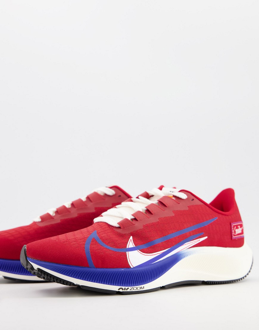Nike Running - Air Zoom Pegasus 37 Premium - Sneakers in rood en blauw