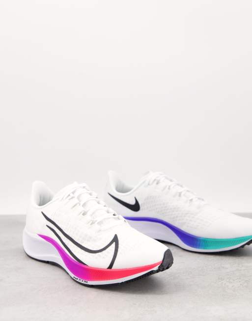 Nike Running Air Zoom Pegasus 37 sneakers in white and multi