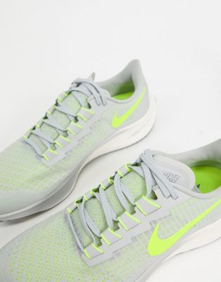 nike running shoes grey and green