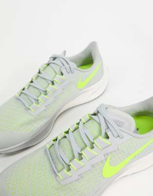 nike running air zoom pegasus trainers in grey