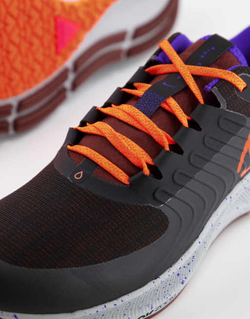 Nike Running - Air Zoom Pegasus 38 Shield - Sneakers nere e arancioni, 2 di 4