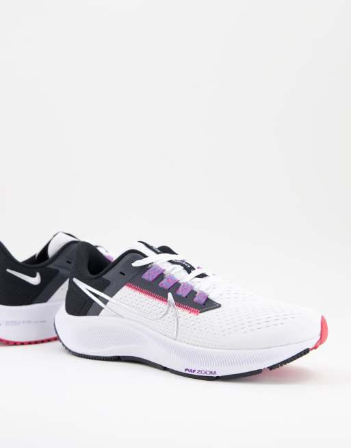 Nike Running Air Zoom Pegasus 38 sneakers in white and black