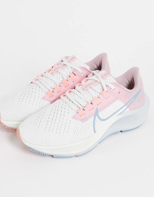 Nike Running Air Zoom Pegasus 38 sneakers in white pink | ASOS