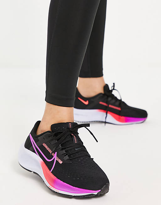 Nike Air Zoom Pegasus 38 W CW7358 011 Running Shoes Black Violet Pink ...