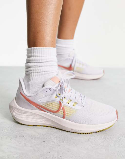 Nike Running Air Zoom Pegasus in white pink and yellow