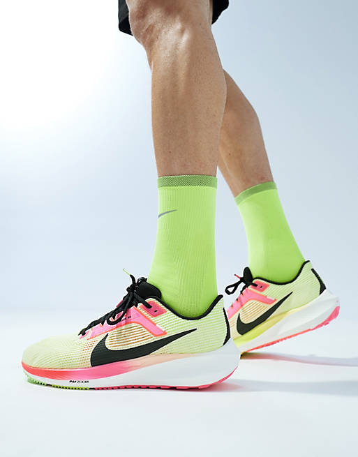 Nike Running Air Zoom Pegasus 40 premium trainers in luminous green and ...