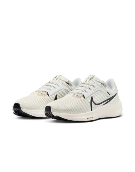 Nike Running Air Zoom Pegasus 40 trainers in off white and black ASOS