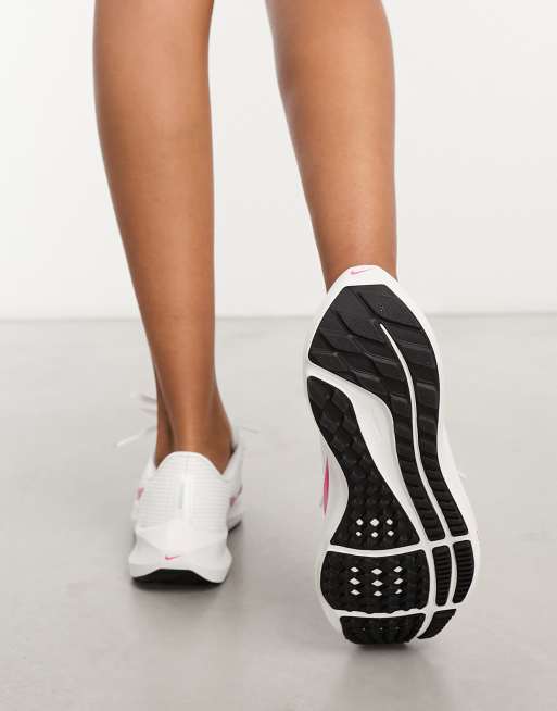 Nike Running Air Zoom Pegasus 40 trainers in white and pink, 2 of 4