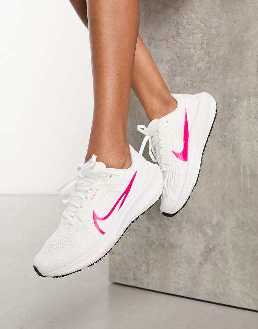 Nike Running Air Zoom Pegasus 40 trainers in white and pink ASOS