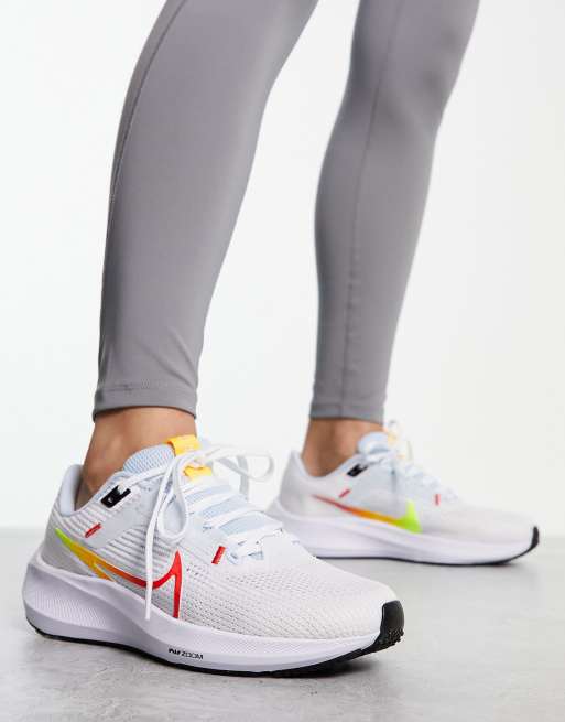 Nike Running Air Zoom Pegasus 40 trainers in white and red | ASOS