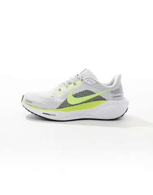 Nike Running Air Zoom Pegasus 41 trainers in white and yellow