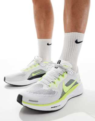 Nike Running Air Zoom Pegasus 41 trainers in white and yellow