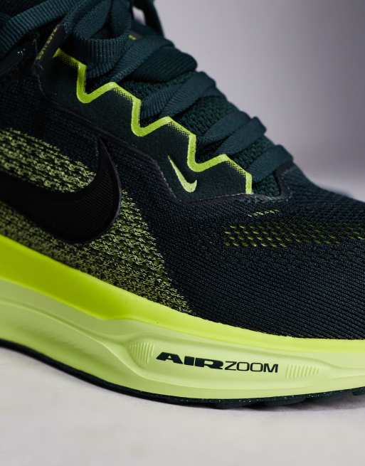 Nike Running Air Zoom Pegasus 41 sneakers in dark green and yellow, 3 of 5