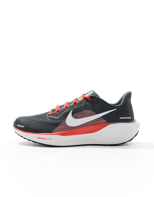 Nike Running – Air Zoom Pegasus 41 – Szaro-czerwone szerokie buty sportowe, 2 z 5