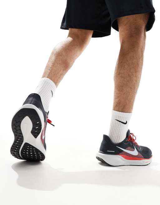 Nike Running – Air Zoom Pegasus 41 – Szaro-czerwone szerokie buty sportowe, 3 z 5