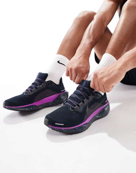 Nike Running Air Zoom Pegasus 41 trainers in black and purple - view 1
