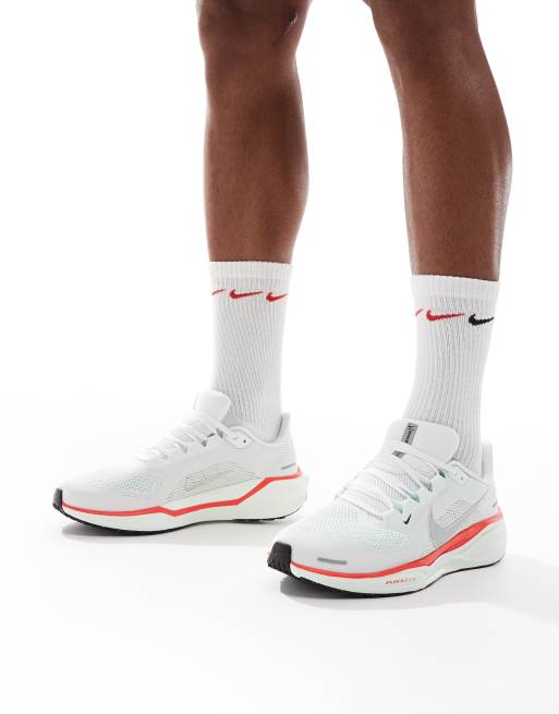 Nike Running Air Zoom Pegasus 41 trainers in white and red, 4 of 5