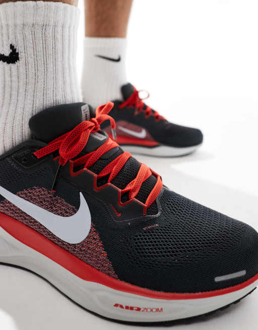 Nike Running - Air Zoom Pegasus 41 Wide - Sneakers grigie e rosse, 4 di 5