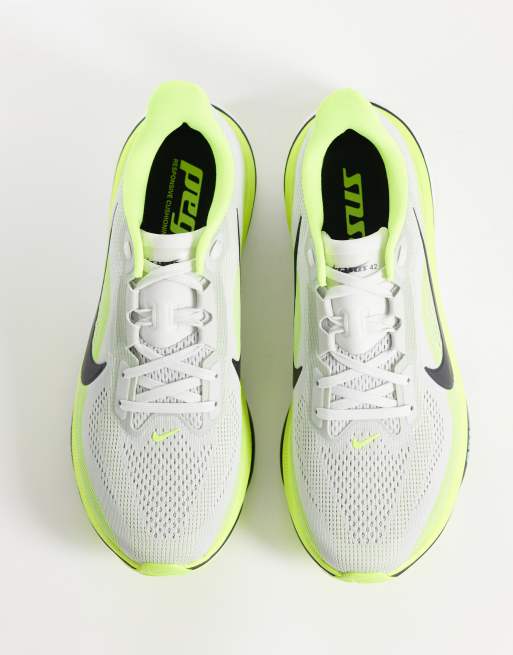 Nike Running Air Zoom Pegasus 42 baskets blanches et jaunes, 2 de 5