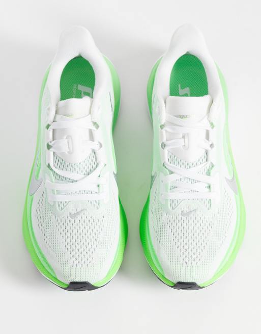 Nike Running Air Zoom Pegasus 42 Sneaker in Weiß und Grün, 2 von 5