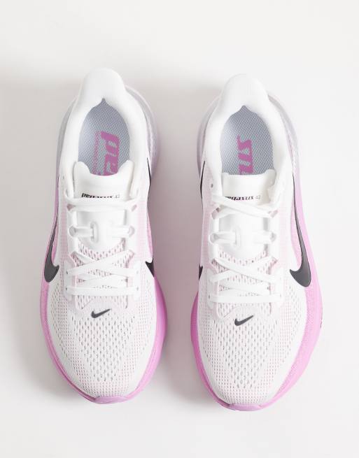 Nike Running Air Zoom Pegasus 42 sneakers i vitt och rosa, 3 av 5