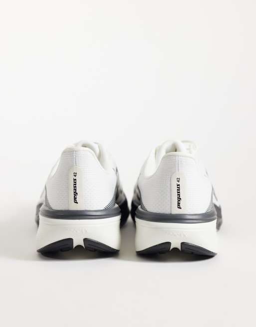 Nike Running Air Zoom Pegasus 42 trainers in off white & black, 2 of 5