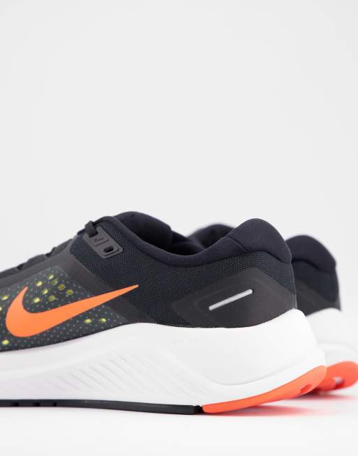 Nike Running Air Zoom Structure trainers in black orange ASOS