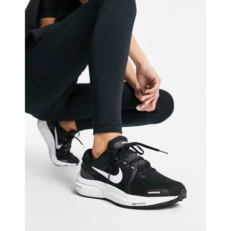 Nike Running Air Zoom Vomero 16 sneakers in black white | ASOS