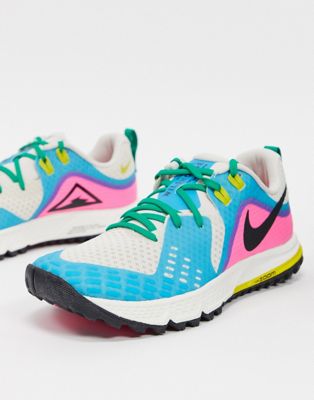 Nike Running Air Zoom Wildhorse 5 sneakers in blue and pink-Blues
