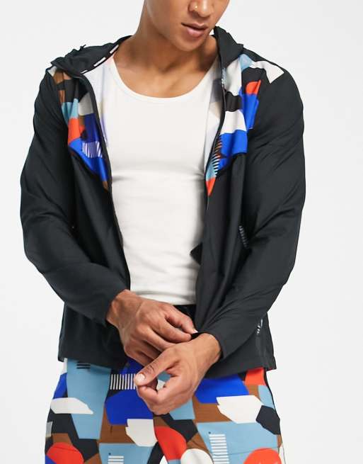 Nike Running Artist in Residence Windrunner Repel printed jacket in black